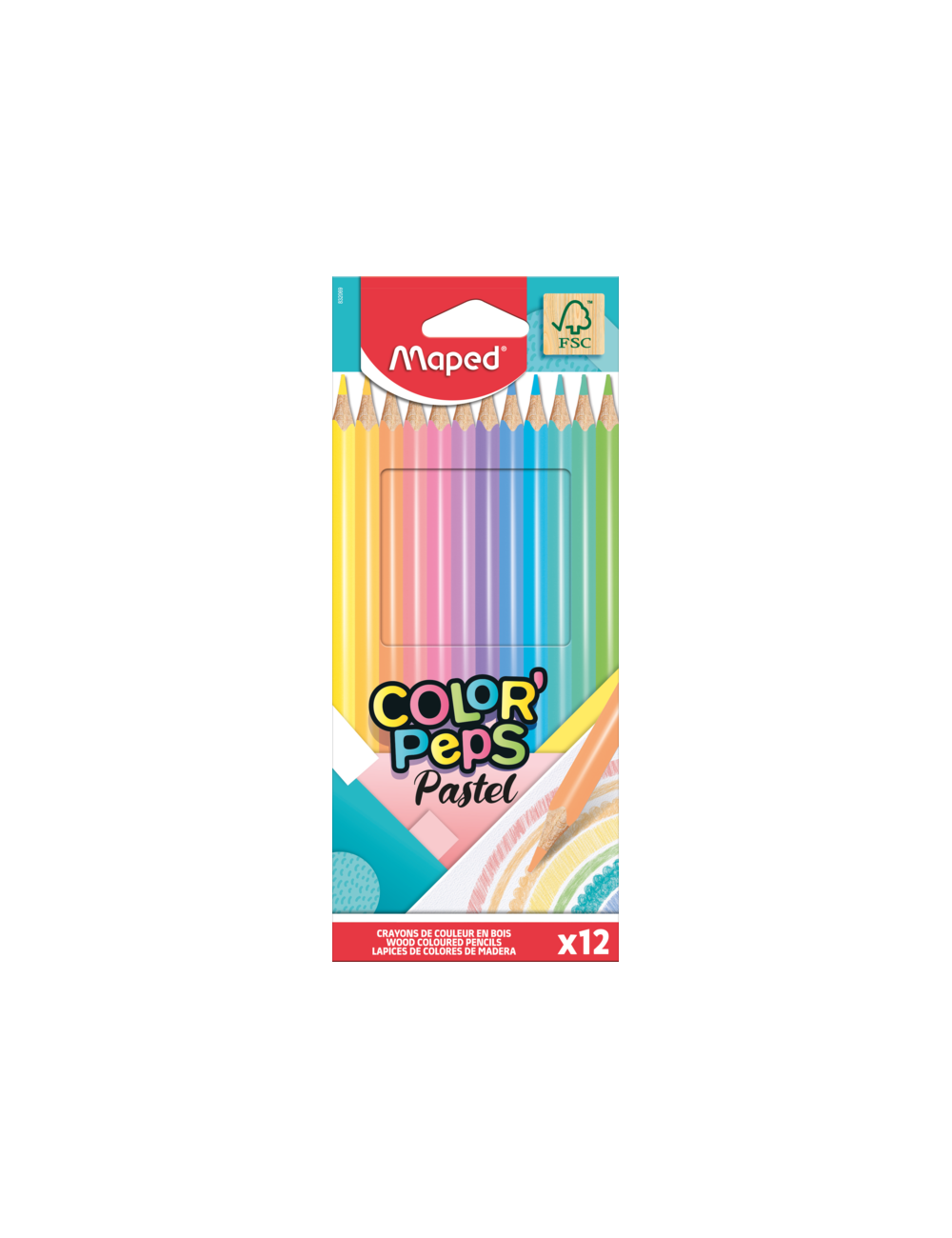 ΞΥΛΟΜΠΟΓΙΕΣ ΠΑΣΤΕΛ  FSC COLOR' PEPS X 12